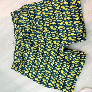 Psycho Bunny Blue and Yellow Patterned Shorts